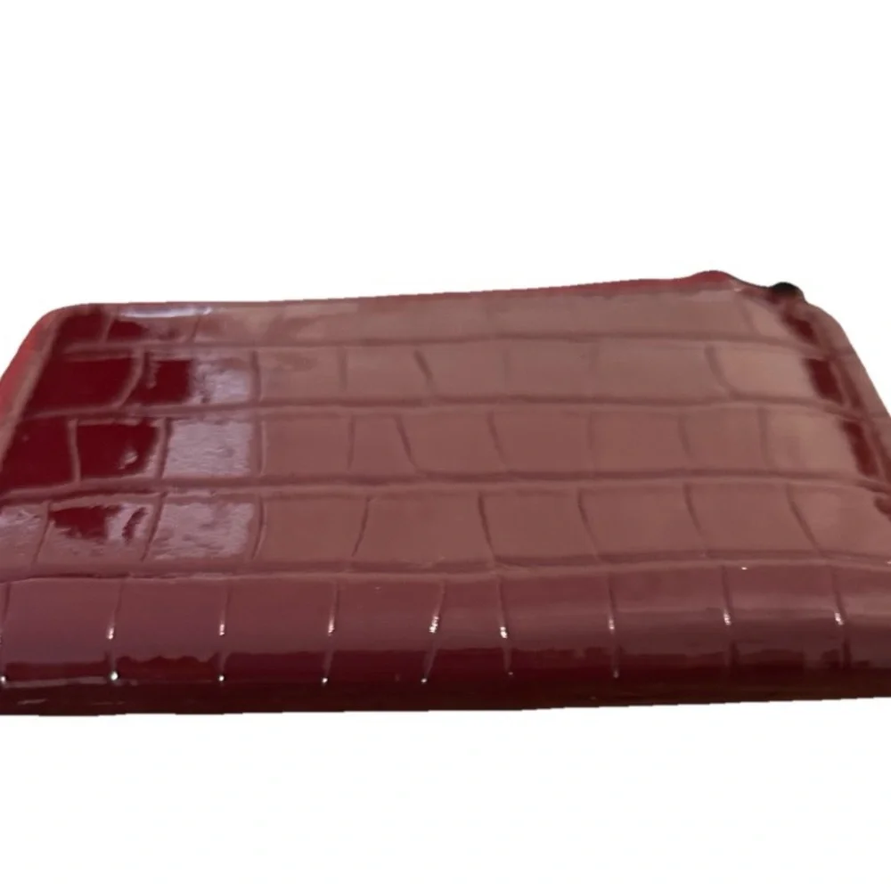 Bershka Croc-Embossed Burgundy Wallet